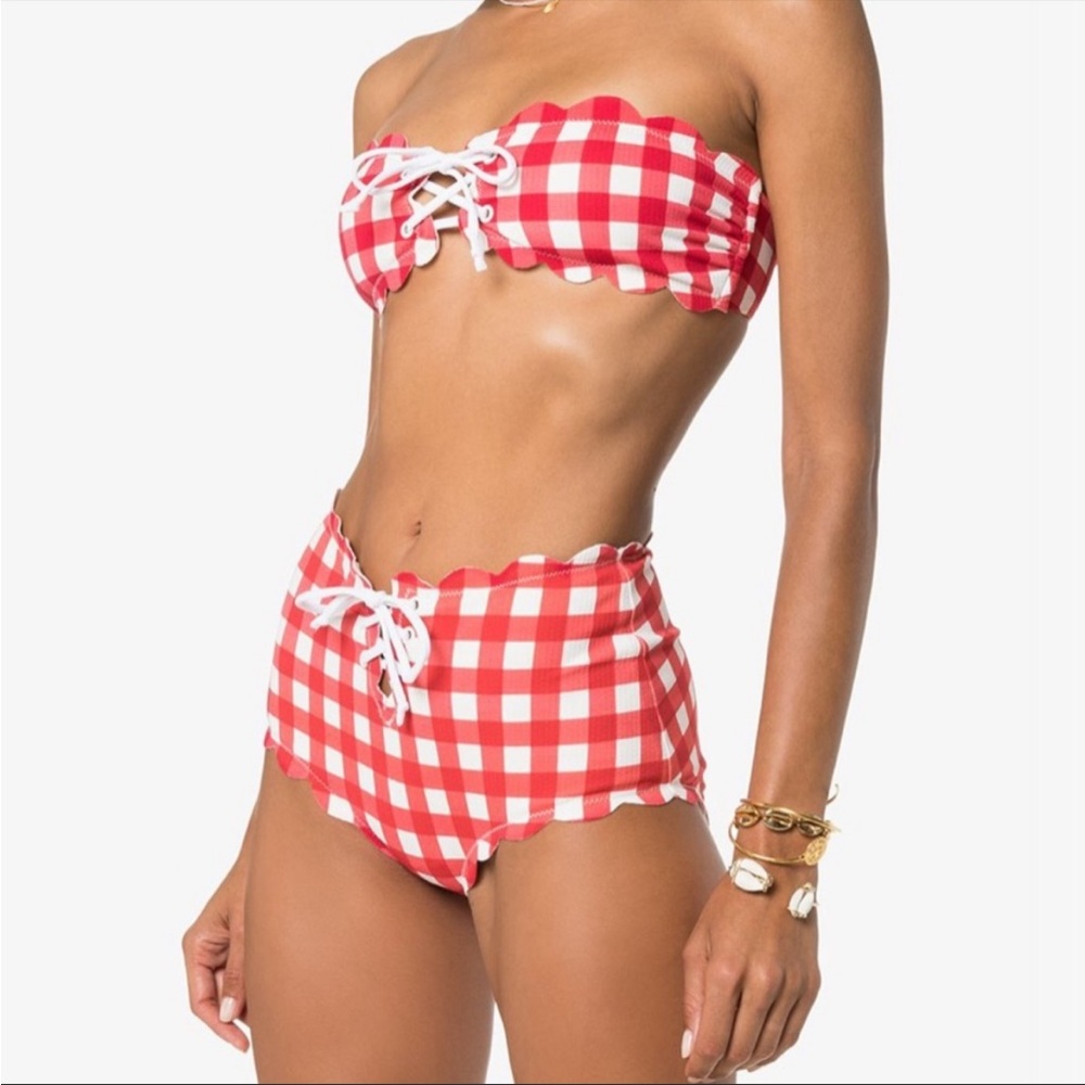 Marysia Bikini set red gingham tie